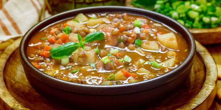 Receita de sopa de legumes com lentilha que garante sorte