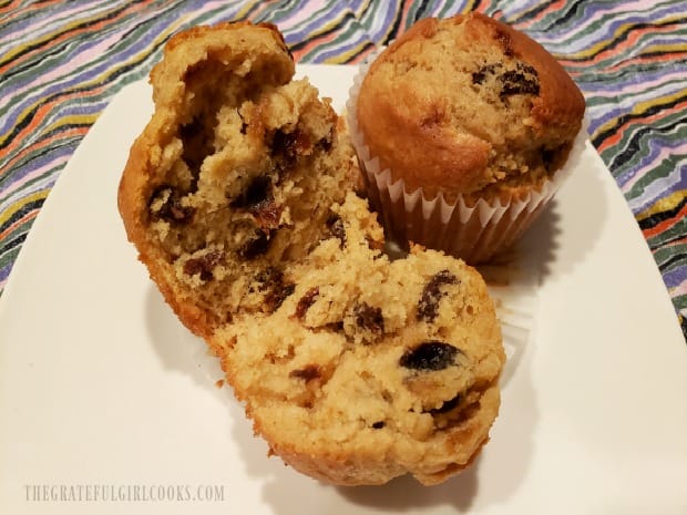 muffin com passas simples úmido