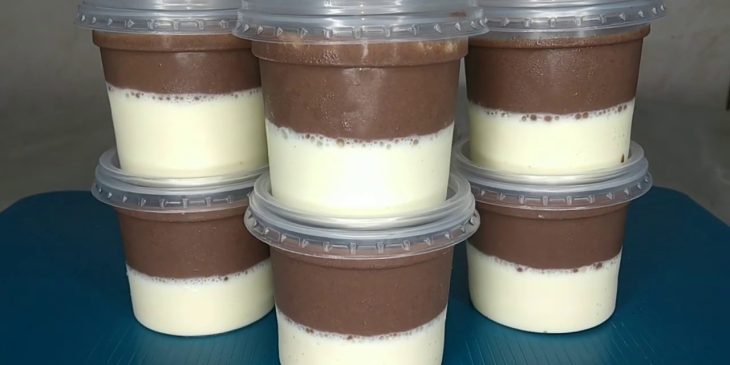 Mousse de leite ninho com chocolate para você servir na virada do ano