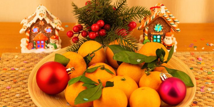 mesa de frutas de Natal