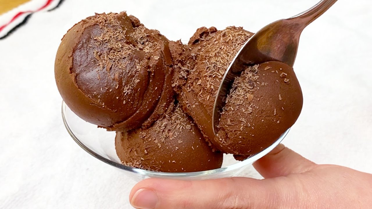 sorvete de chocolate com amêndoas fácil @nutricionistapatricialeite