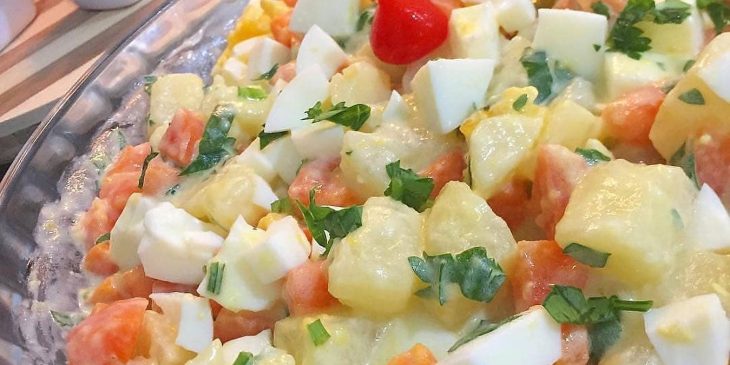Salada de legumes cozidos com maionese