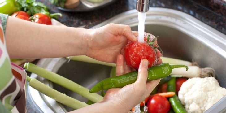 limpar frutas e verduras