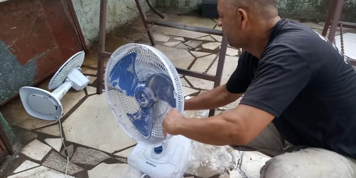 lavar ventilador com mangueira
