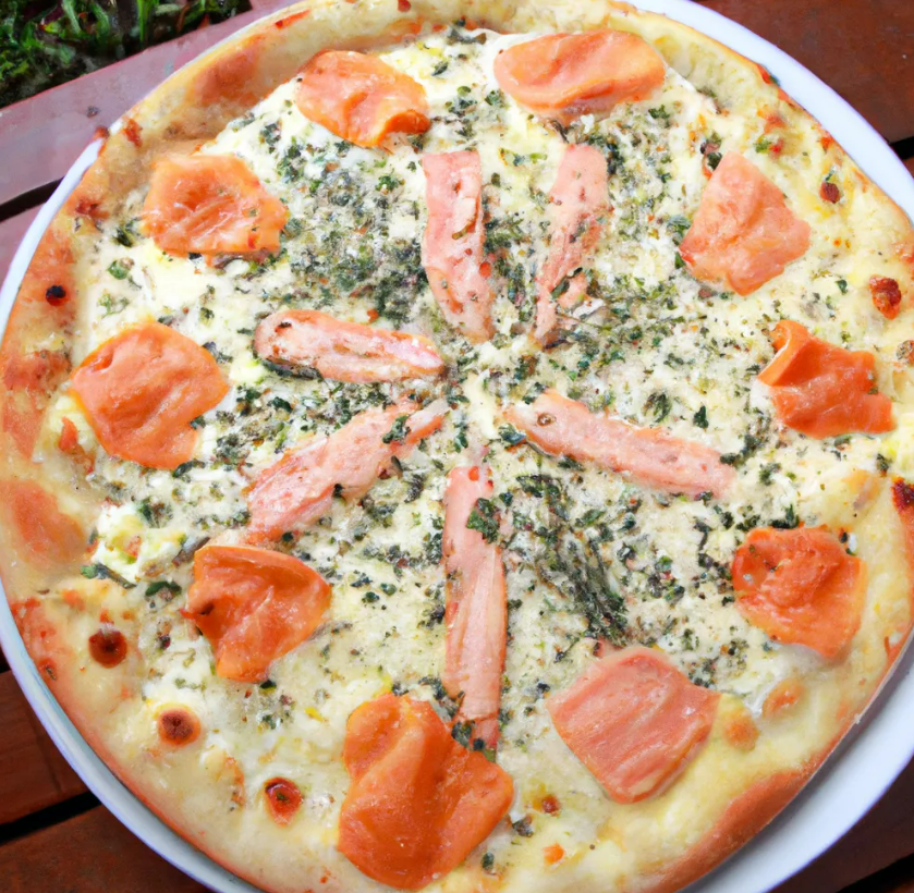 Pizza de salmão Palmirinha
